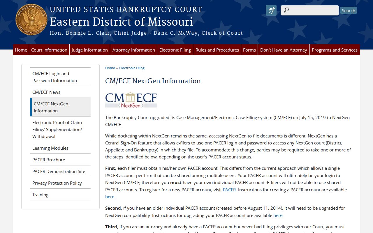 Caledonia court records and separate federal bankruptcy access system