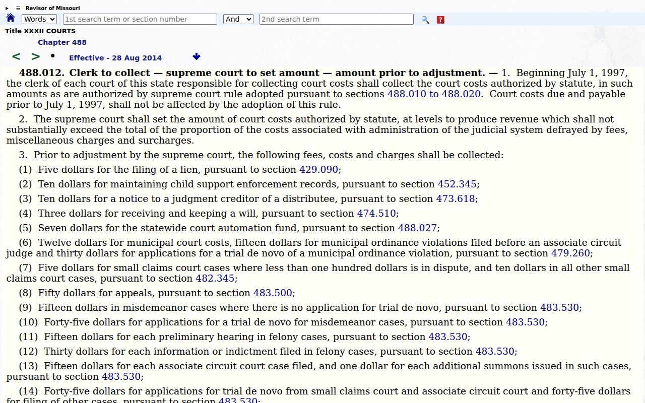 Washington County civil docket image for RSMo 488.012 record access