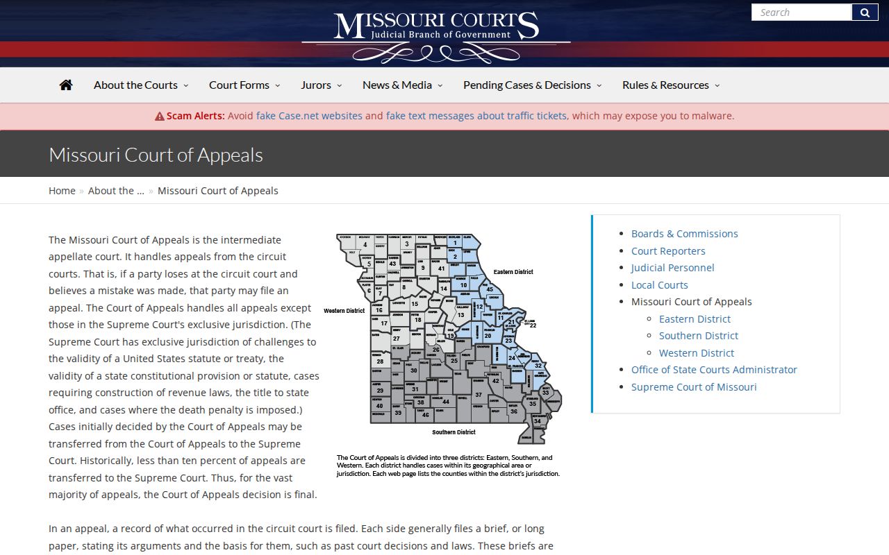 Washington County court docket Missouri Court of Appeals Eastern District