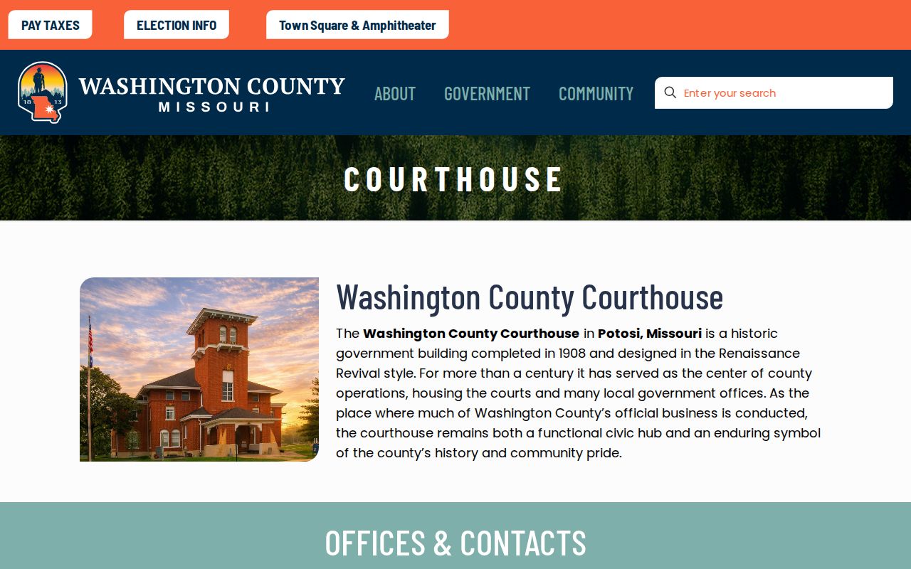 Washington County court docket courthouse records location